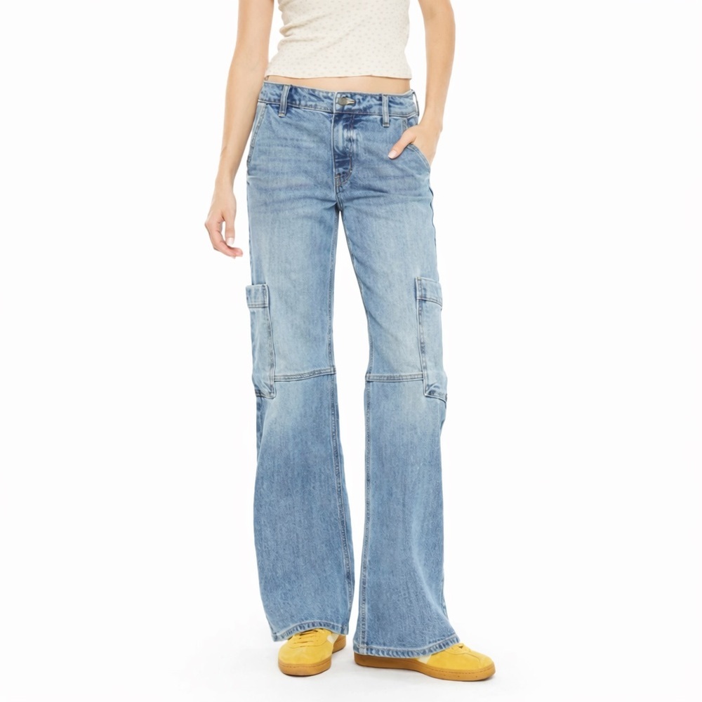 Express 8S low Rise Washed Baggy Straight 0784 Cargo Relax Straight Jeans short